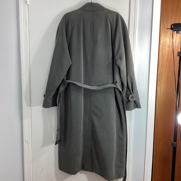 VTG BILL BLASS BLACK LABEL MEN'S 42REG GRAY LONG TRENCH COAT REMOVABLE LINER - Picture 2 of 15